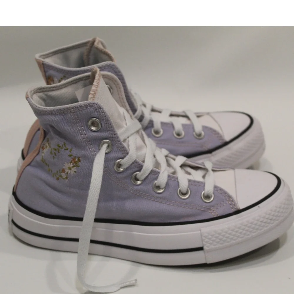 Converse Chuck Taylor All Star Platform Embroidered‎ Floral High Top  Womens 6.5 - Picture 2 of 14